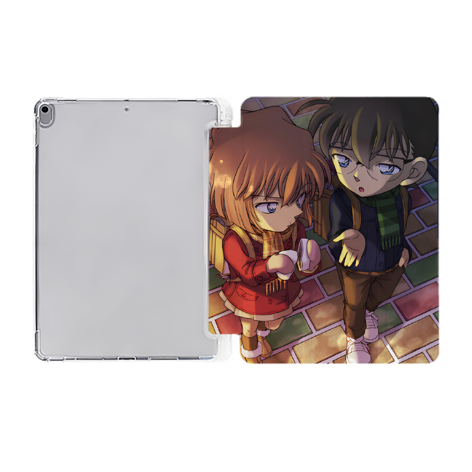 （画像用） 名探偵コナン Detective Conan IPad ケース ペン収納付き 三つ折りスタンド PUレザー×シリコン 対応機種9.5/10.5/10.9インチ